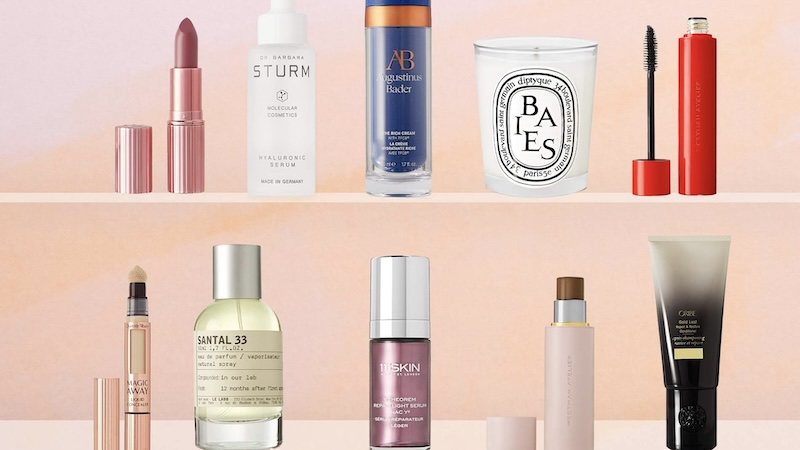 Beauty products shelf