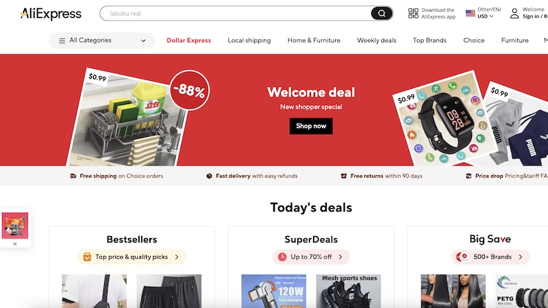 AliExpress retail product page