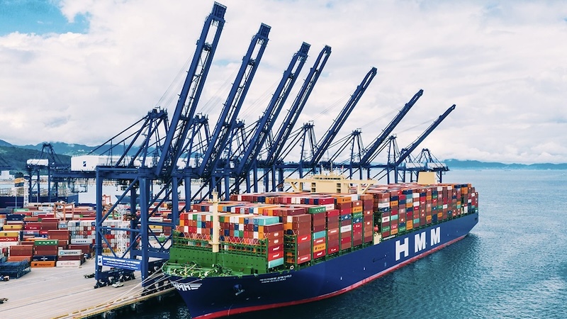 Cargo ship at port