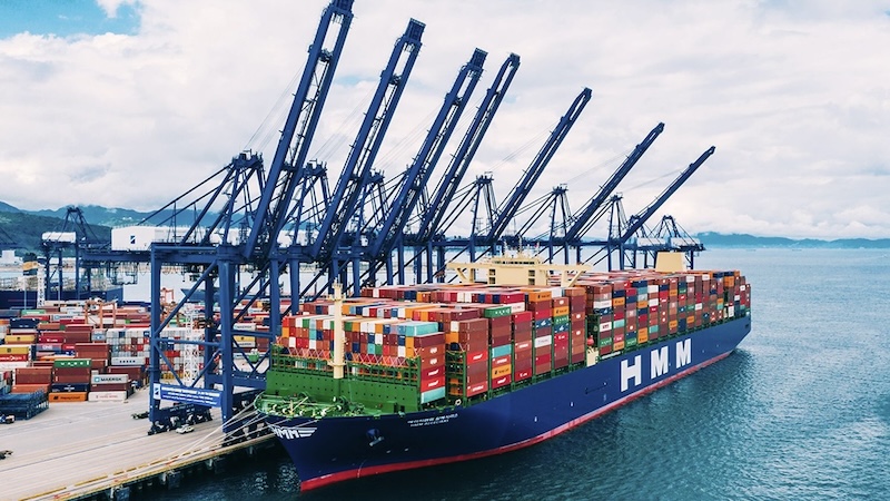 Cargo ship at port