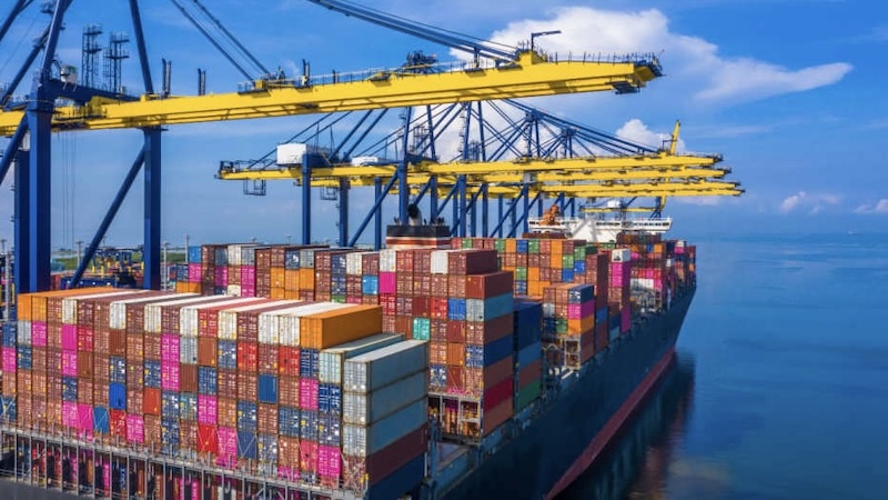 Containers at Europe port