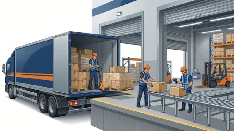 Truck loading at warehouse