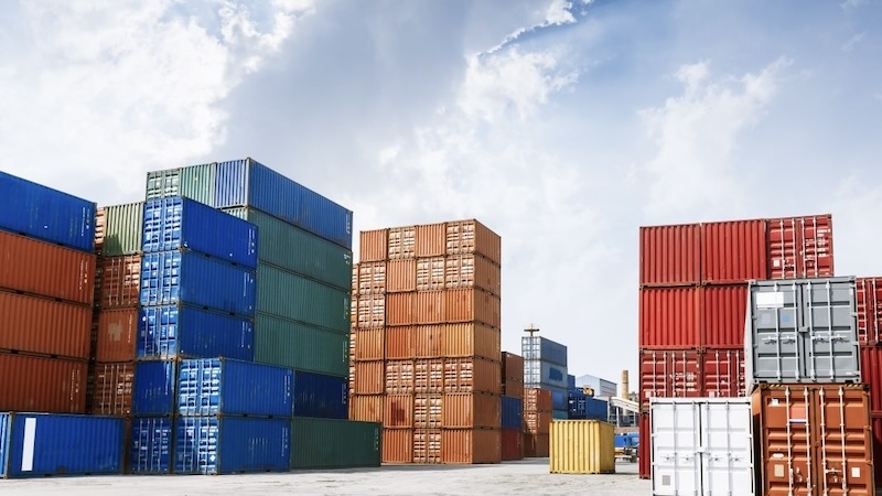 Shipping containers at yard