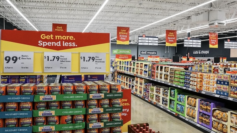 Discount store shelves