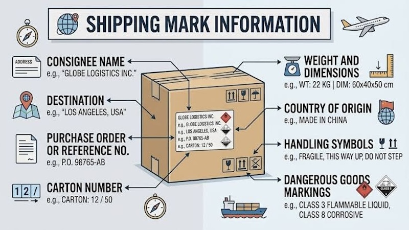 Shipping marks information