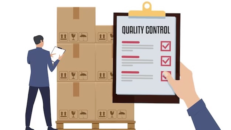 Inspector checking product