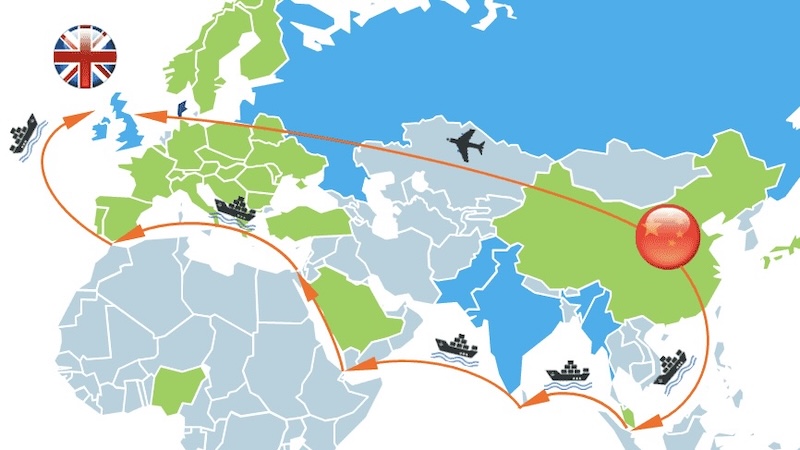 Shipping from China to the UK